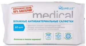 Aquaelle Medical Влажные Салфетки Антибактериальные 60шт