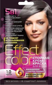 Effect Color Стойкая крем-краска для волос 1.0 Тон Чёрный 50мл