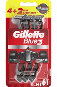 Gillette Blue 3 Red Бритва одноразовая 4шт + 2шт