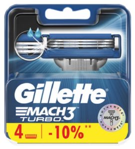 Gillette Mach3 Turbо сменные кассеты для бритья 4шт (штучно)