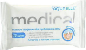 Aquaelle Medical Влажные Салфетки для Проблемной Кожи Акне 15шт