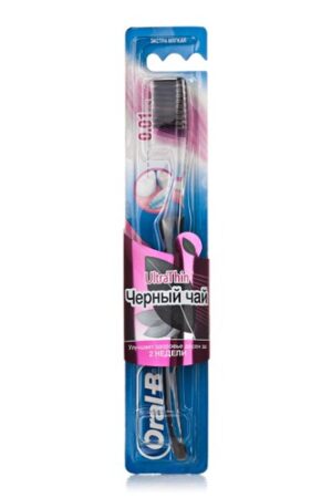 ORAL B Зубная щетка UltraThin Черный чай Экстра Мягкая 1шт