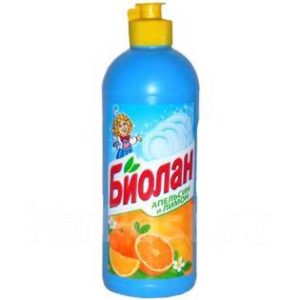 Биолан жидкость для мытья посуды Апельсин и Лимон 450гр