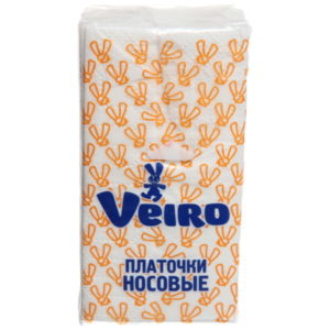 Бумажные платочки Veiro без аромата 3-х сл. 1шт