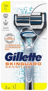 Gillette Fusion Skinguard Sensitive Бритва с 2 сменными кассетами