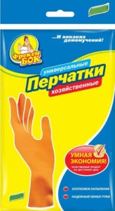 Фрекен Бок перчатки Резиновые L Хозяйственные Оранжевые 1шт