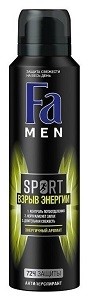 Fa Men Дезодорант спрей Освежающий Sport аромат Цитрусово-зелёный 150мл