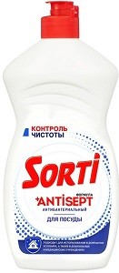 Sorti жидкость для мытья посуды Антибактериальная формула Antisept 450гр