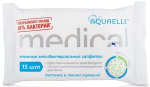 Aquaelle Medical Влажные Салфетки Антибактериальные 15шт