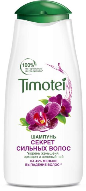 Timotei Шампунь Секрет сильных волос корень Женьшеня Орхидея и зелёный Чай 250мл