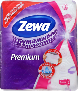 Zewa Бумажные полотенца Premium Decor 2х слойные 2шт