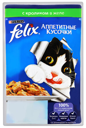 Felix кошачий корм с Кроликом в желе 75гр