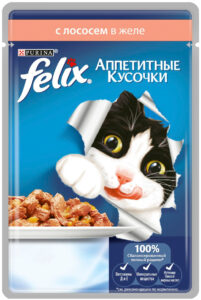 Felix кошачий корм с Лососем в желе 85гр