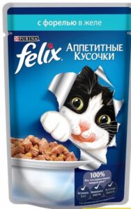 Felix кошачий корм с Форелью в желе 85гр