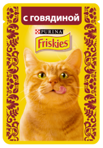Friskies кошачий корм с Говядиной в подливе 85гр