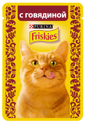 Friskies кошачий корм с Говядиной в подливе 75гр