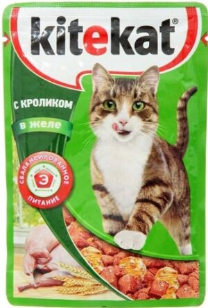 Kitekat кошачий корм с Кроликом в желе 85гр
