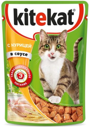Kitekat кошачий корм с Курицей в соусе 85гр