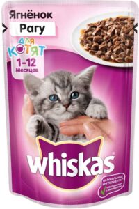 Whiskas кошачий корм для Котят с Ягнёнком в рагу 75гр