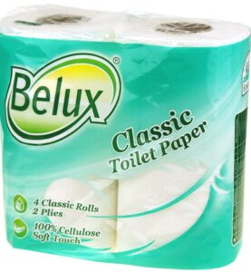 Belux Туалетная бумага Классик Белая 2х слойная 4шт