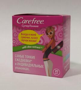 Carefree ежедневные прокладки Супер тонкие с экстрактом Алоэ 20шт