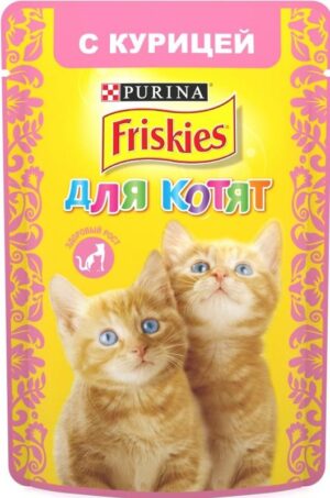 Friskies кошачий корм для Котят с Курицей в подливе 75гр