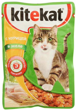Kitekat кошачий корм с Курицей в желе 85гр