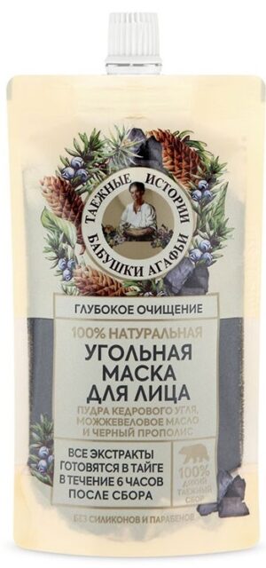Рецепты Бабушки Агафьи маска для лица Угольная Глубокое очищение 100мл