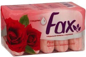 Туалетное мыло FAX с глицерином и ароматом Розы ЭКОПАК 5х70гр