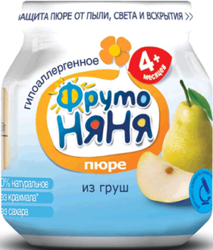 Фруто Няня пюре Груша 4+ банка 100мл
