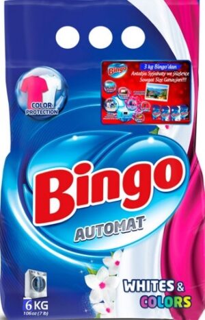 BINGO Порошок стиральный Автомат WHITE&COLORS 6кг