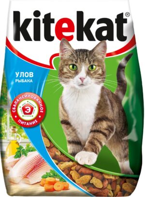 Kitekat кошачий корм Сухой Улов рыбака пак. 350гр