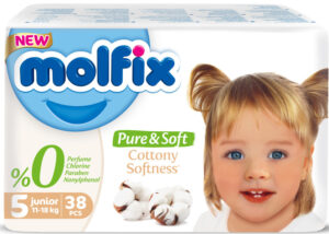 MOLFIX Pure&Soft Подгузники детские (11-18кг) №5 Junior 38шт