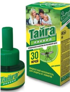 Тайга средство Инсектицидное жидкость от комаров без запаха 30ночей