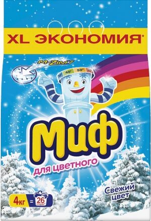 МИФ Порошок стиральный авт 3в1 Свежий цвет 4кг