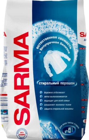 Сарма порошок стиральный Горная свежесть для белого 800гр
