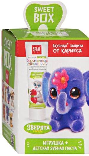 Splat Junior Sweet Box Зубная паста детская и Игрушка Сказочные зверята 20мл
