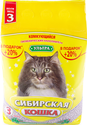 Сибирская Кошка наполнитель Комкующийся Ультра 3л