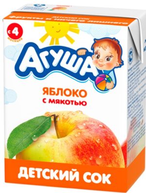 Агуша Сок детский Яблоко с мякотью 200мл