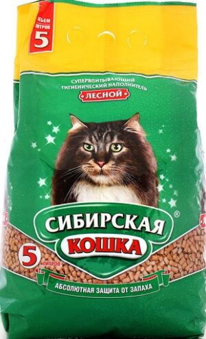 Сибирская Кошка наполнитель Впитывающий Лесной 5л
