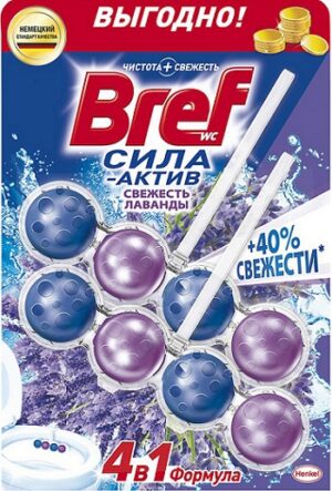 Bref Чистящее средство для унитаза СИЛА АКТИВ СВЕЖЕСТЬ ЛАВАНДЫ 2x50гр