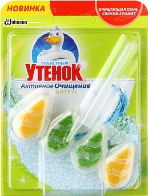 Туалетный Утёнок подвесной очиститель Капельки Активное очищение Цитрусовый 39гр