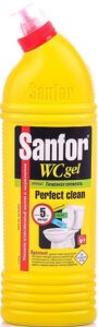 SANFOR средство для уборки ванной и туалета WC gel лимонная свежесть 750гр