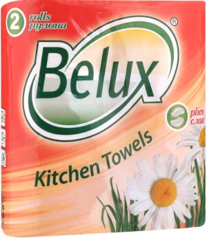 Belux Полотенца бумажные с Перфорацией Белые 2х слойные 2шт