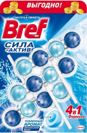 Bref Чистящее средство для унитаза СИЛА АКТИВ Океанский Бриз 3х50гр