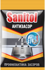 Sanitol АНТИЗАСОР для чистки труб (сухой) 90гр