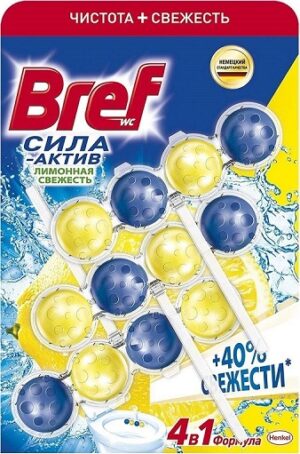 Bref Чистящее средство для унитаза СИЛА-АКТИВ ЛИМОННАЯ СВЕЖЕСТЬ 3x50гр