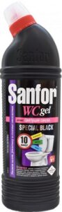 SANFOR средство для уборки ванной и туалета WC gel Special black 750гр