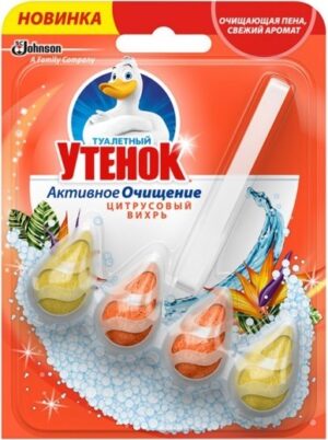 Туалетный Утёнок подвесной очиститель Капельки Цитрусовый вихрь 39гр