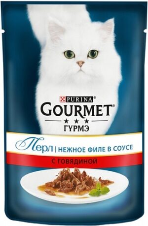 Purina гурмэ кошачий корм Говядина в соусе 75гр
